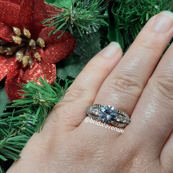 New Silver Simulated Diamonds Rainbow Dust Ring - Picture 2 of 6